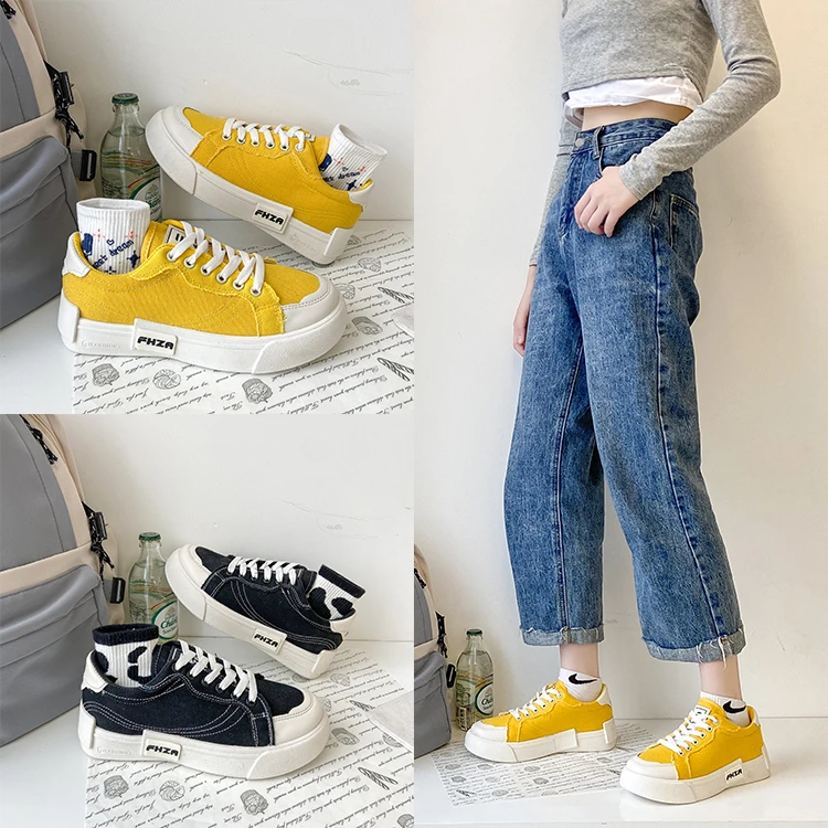 

2021 Ladies Casual Canvas Shoes Breathable Sports Shoes Classic Fashion Outdoor Pure Color Lace-up Girls Shoes Zapatos De Mujer