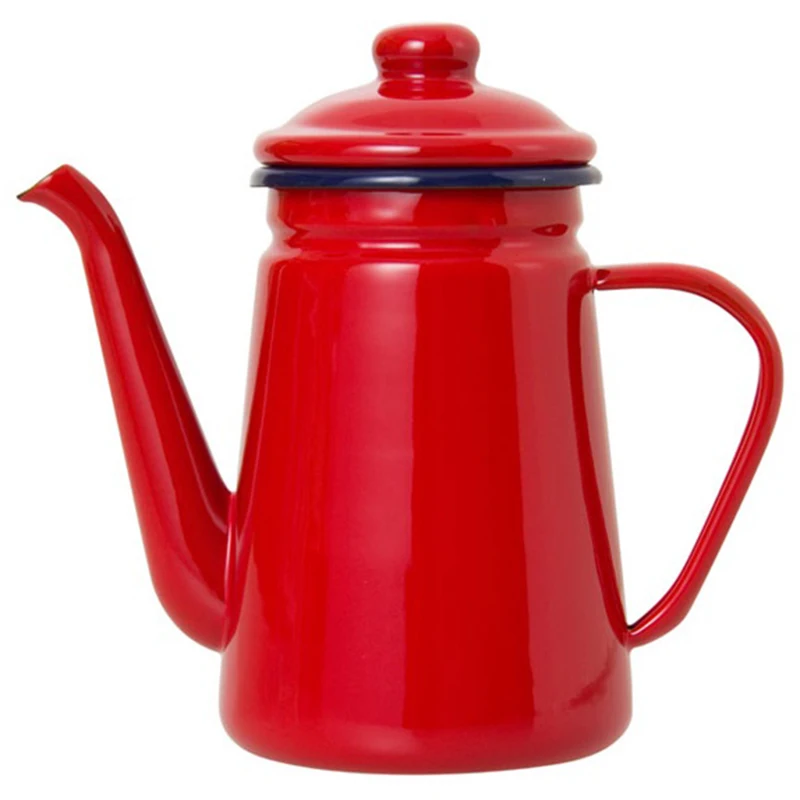 1.1L High-Grade Enamel Coffee Pot Pour over Milk Water Jug Pitcher Barista Teapot Kettle for Gas Stove and Induction Cooker | Дом и сад