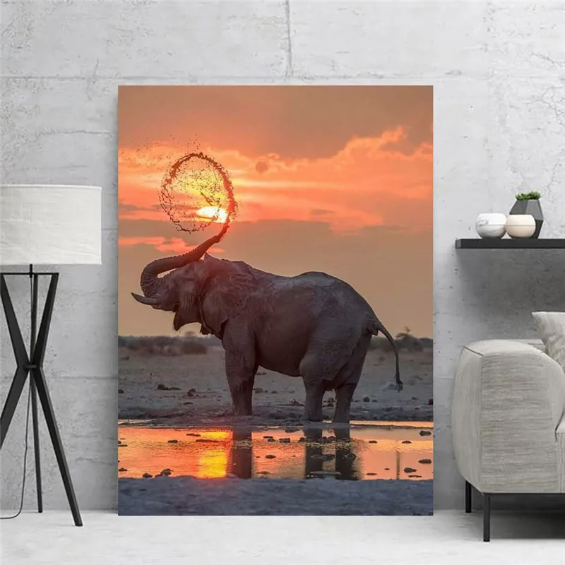 Современный скандинавский домашний декор плакаты слона Модульная картина HD
