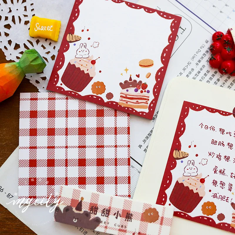 Креативный милый свежий блокнот для записей в клетку бумажные Липкие заметки