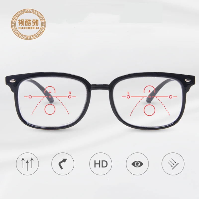 

TR90 Retro Anti-blue Progressive Multifocal Reading Glasses Women Smart Zoom Elderly Eyewear Men Protable Presbyopic Glasses