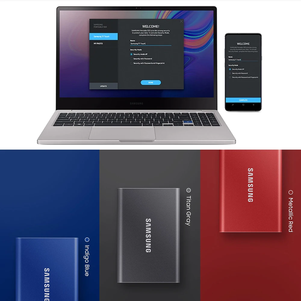 Billig Samsung T7 Tragbare SSD NVME Externe Solid State Drives 500GB 1TB 2TB Typ-C USB 3,2 Gen2 Externe SSD Kompatibel Für Laptop