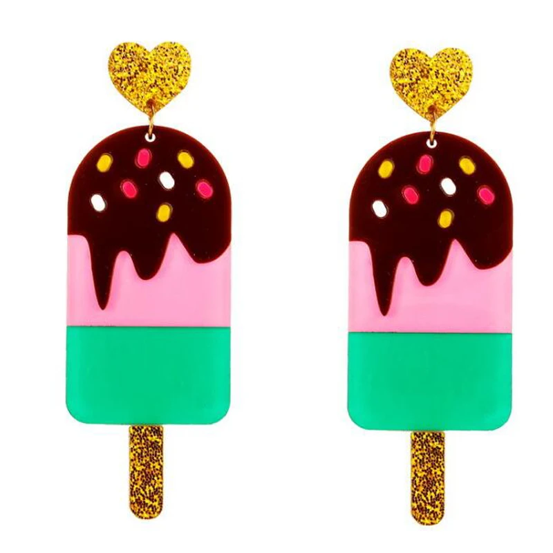 Горячая лето супер прекрасный красочный лед для крема акриловый Висячие серьги