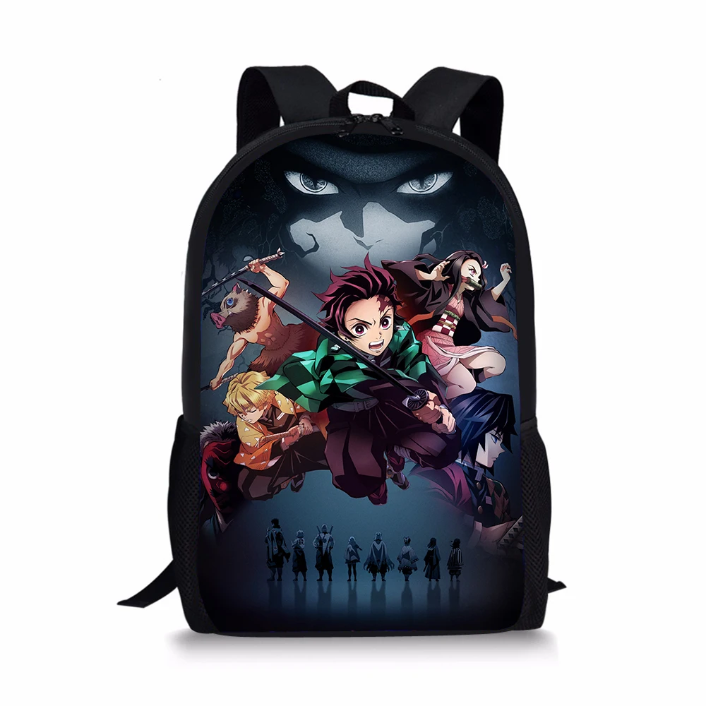 HALYUNASC Children's School Backpack Demo-Slayer-Kimetsu-no-Yaib-Pattern Kids Backpack Cartoon Toddler Students School Book Bag 