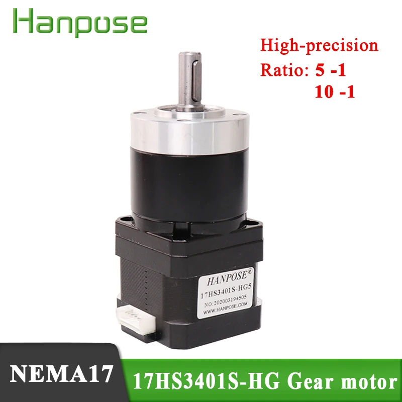 

NEMA17 gear motor 17HS3401S-HG high precision planetary reduction stepping motor gearbox 1.3A 28N.cm 34mm ratio 5:1 10:1