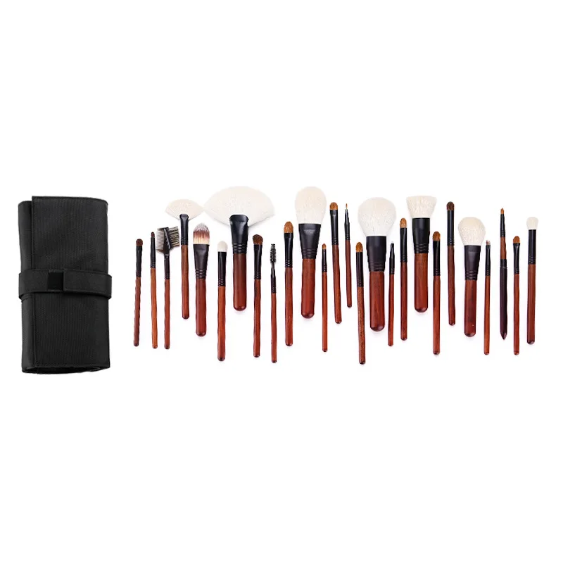 

26Pcs Professional Animal Hair Makeup Brush Kit Portable Full Set for Mask Eyeshadow Powder Foundation Highlight with Bag Beauty