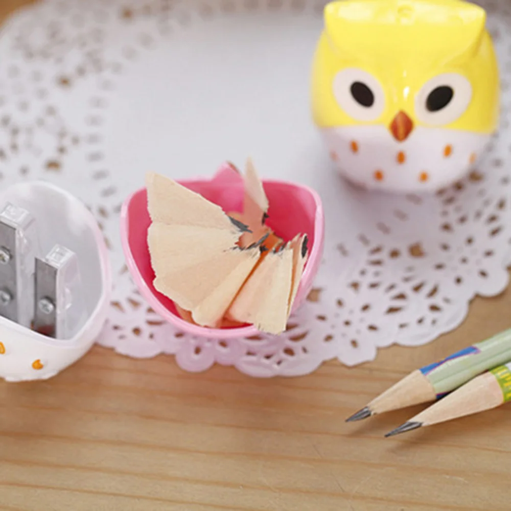 

4pcs Novelty Cartoon Animal Owl Two Holes Pencil Sharpeners School Gift Prize for Kids