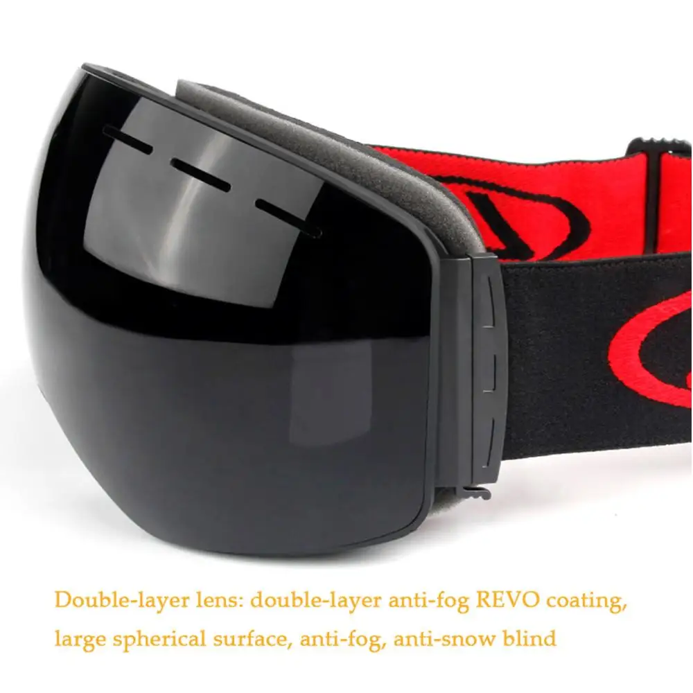 Сноуборд очки лыжные двойные противотуманные сферические Двойные true REVO красные
