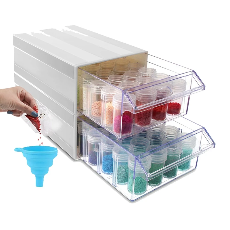 

Контейнеры для хранения для алмазной живописи, органайзеры с 64 отделениями, индивидуальные контейнеры для алмазных бусин