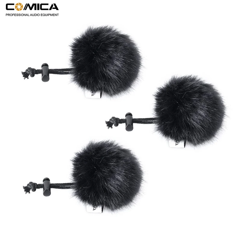 

Comica Wind Muff CVM-MF1 Outdoor Furry Microphone Windscreen Deadcat for Clip on Lavalier Lapel Microphone(3 Pack)