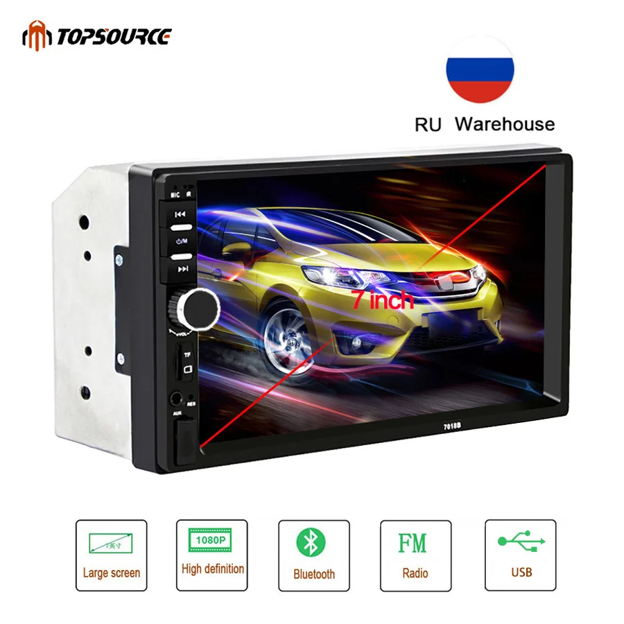 TOPSOURCE 7018B 7 дюймов Bluetooth аудио сенсорный экран автомобильное радио стерео