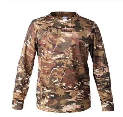 Мужская Наружная камуфляжная Военная Рубашка с длинными рукавами стрейч