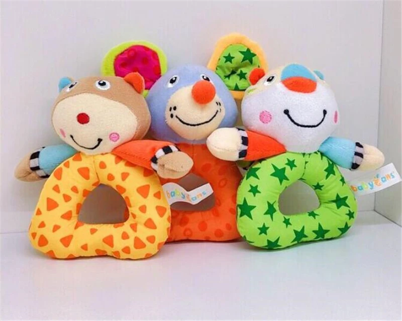

Baby Development Soft Animal Bear & Tiger Hand Bell Toy Rattle Doll Baby Toy Plush Baby 0-12 Month Newborn Gift Toy Best Gift