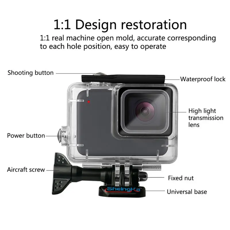 Водонепроницаемый чехол для Gopro Hero 7 серебристый/белый чехол для Gopro Hero7 серебристый/белый специальный водонепроницаемый чехол Аксессуары для камеры