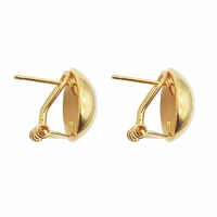 brass with 18k gold half ball shape stud earrings women jewelry party boho t show gown runway rare korean japan stuning ins