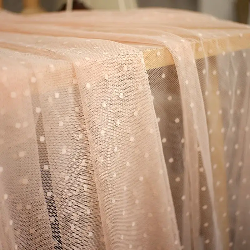 150см широкая 2 метра бежево-белая розовая полосатая эластичная сетчатая тюль высокого качества для свадебных платьев и украшения.