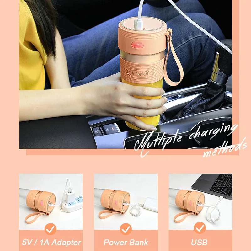 Электрическая соковыжималка портативная с USB зарядкой для фруктов овощей соевое