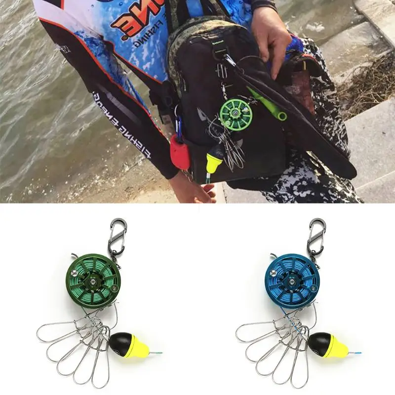 

Fishing Stringer Live Fish Lock Buckle with Reel Float Stainless Steel 5 Snaps