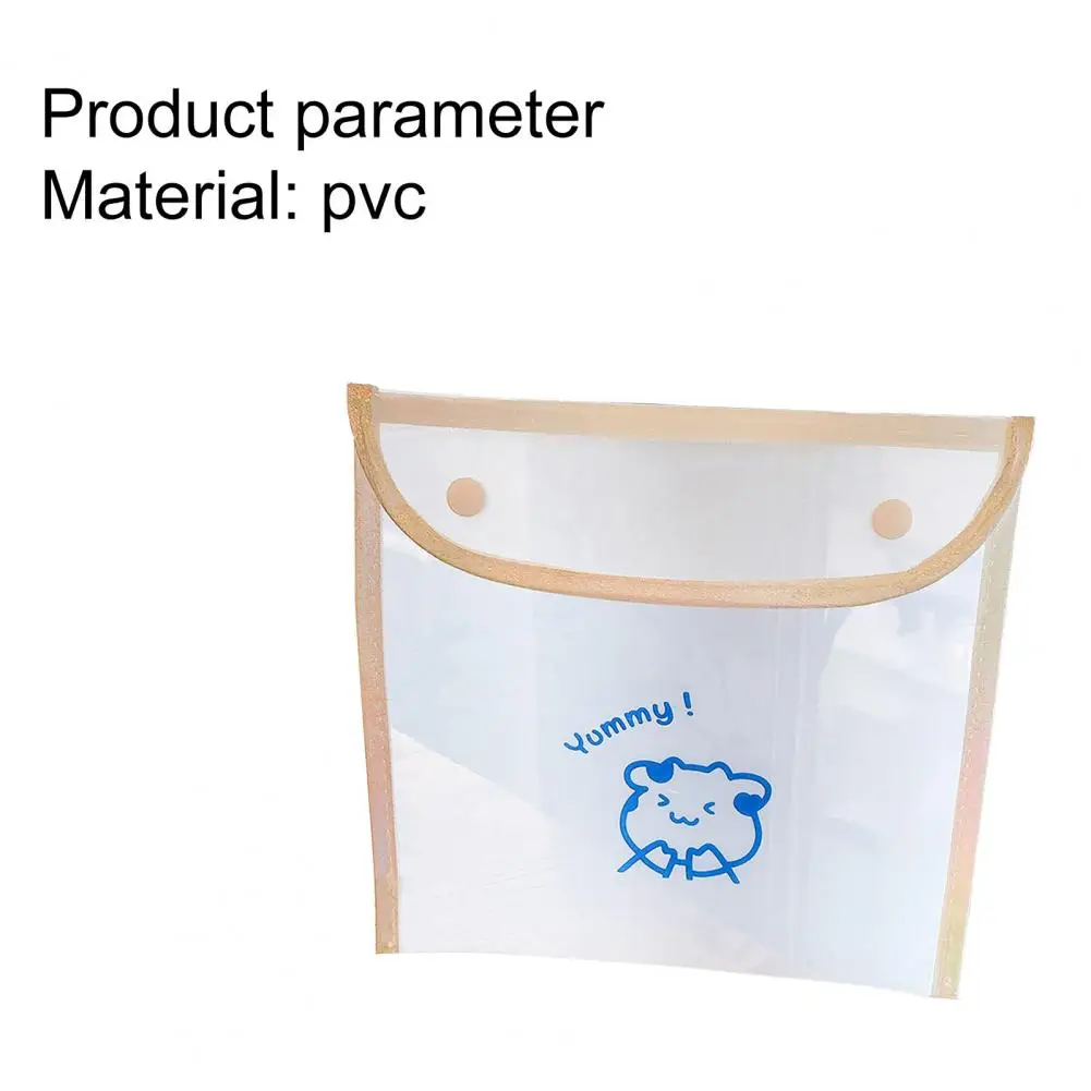 

Document Bag Transparent Anti-lost PVC Transparent Waterproof Girls Cute Bear Cosmetic Multi-Purpose Bag for Student