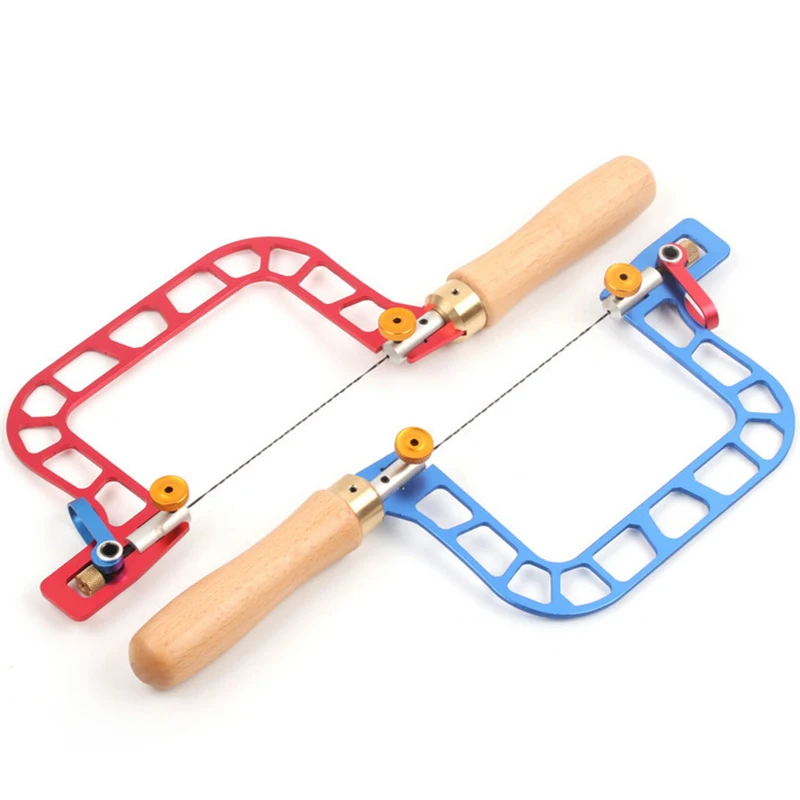 U-Shaped Hacksaw Hand Saw with Lever Tension Saw Hand Tool Spiral Saw Blade for DIY Jewelry Tool Woodworking Tool
