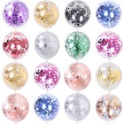 Латексные воздушные шары с конфетти, 51020 шт., 12 дюймов, в форме сердца и звезд, украшение для дня рождения, свадьбы, фестиваля, Детские воздушные шары