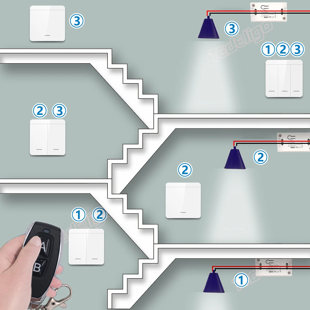 Wi-Fi выключатель света 110V 220V 10A Tuya Smart Life APP Беспроводной пульт дистанционного