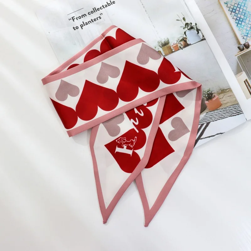 

Summer New Style Long Wide Silk Scarf Temperament Restore Ancient Ways Collocation Shirt Small Long Ribbon Silk Scarf