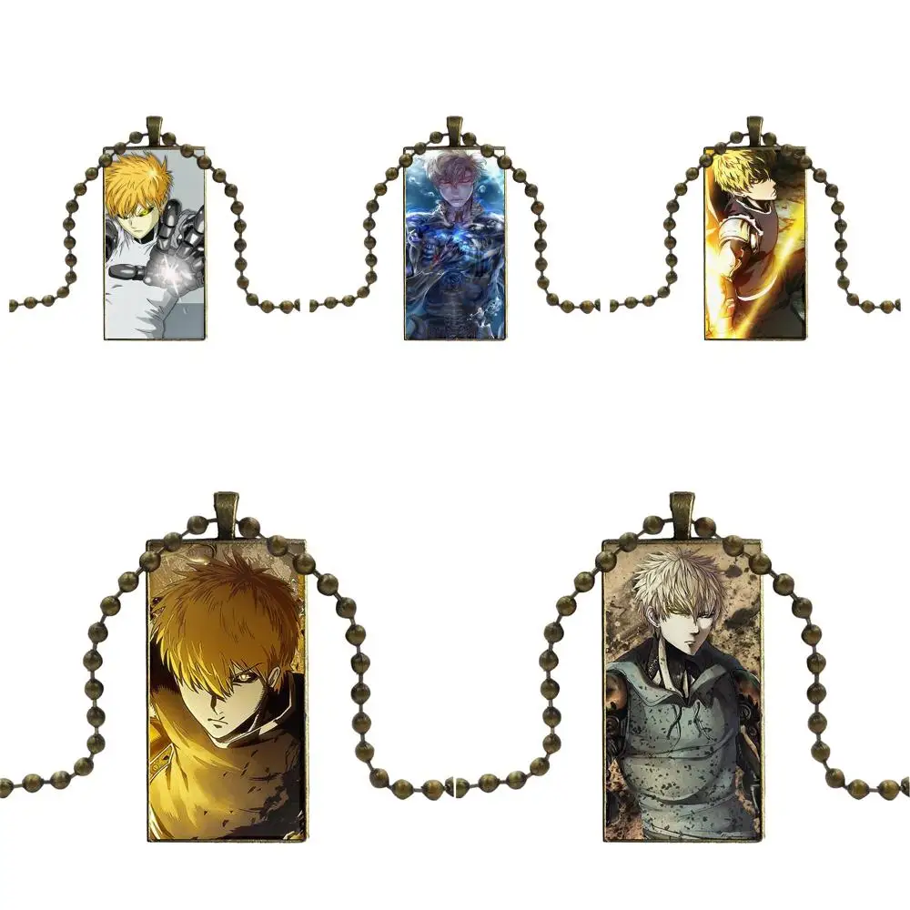 Бронзовое стекло кабошон с прямоугольной формы кулон колье ожерелье для мужчин и