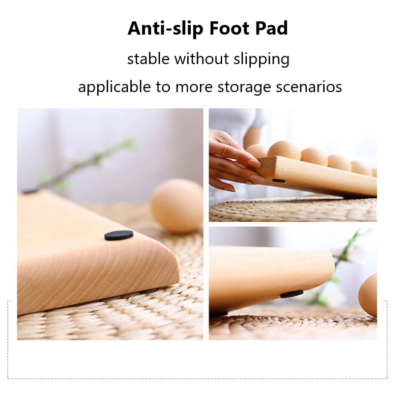 

Kitchen Container Beech Double Row Egg Storage Box Household Refrigerator Egg Rack Accessories Container Storage