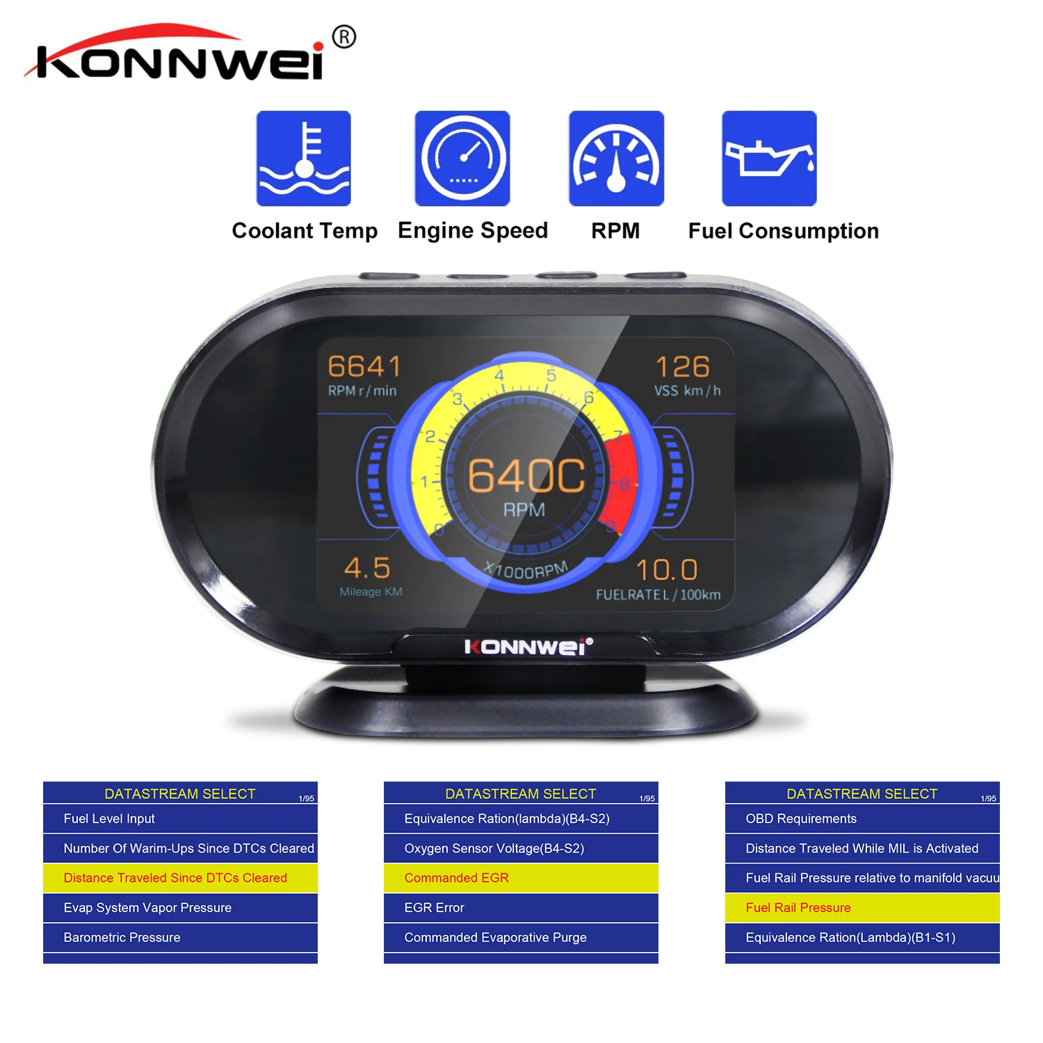 Автомобильный бортовой компьютер цифровой HUD сканер OBD2 расход топлива