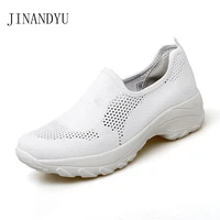plus size 42 women platforms casual outdoor breathable mesh chunky sneakers women loafers fashion sport femme sneaker platform