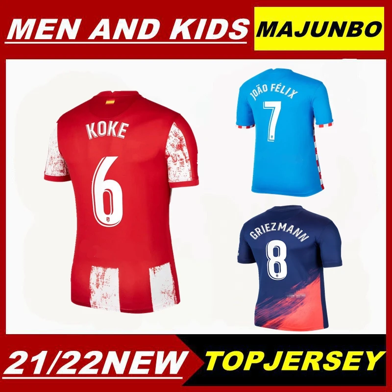 

NEW CAMISAS DE TIME FUTEBOL UNIFORM ATLETICO MADRIDES SOCCER SHIRTS 2021 2022 GRIEZMANN SUAREZ JOAO FELIX FOOTBALL JERSEYS