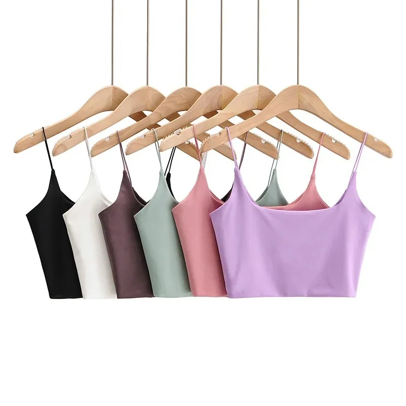 

DOUJILI Summer Sleeveless Backless Short Tops High Quality White Pink Purple Black Green Sexy Camisole Women Tops