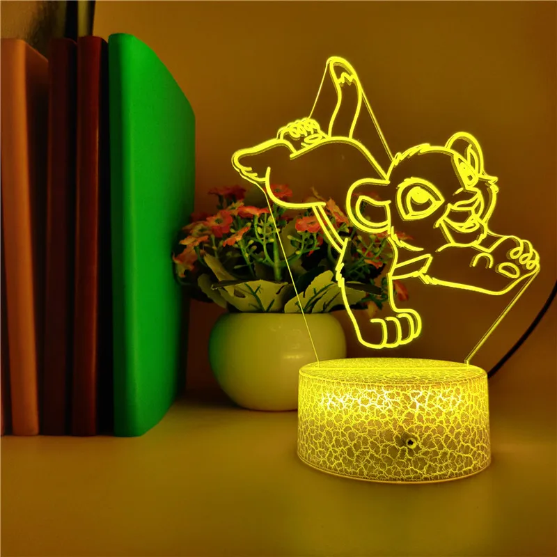 3D Led лев Король игра 7 цветов хороший ночной Светильник детские игрушки милые