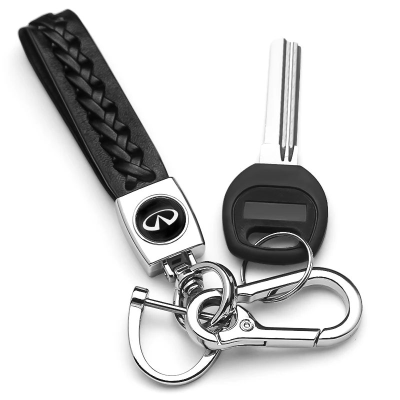 

Fashion Car Keychain Leather Hand Woven Rope Keyring Auto Badge Key Chain Accessory For Infiniti FX35 Q50 Q30 ESQ QX50 QX60 QX70