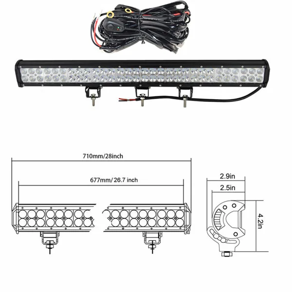 180W With Wire 20''23'28''36''44'' светодиодный светильник для 4x4 внедорожников, внедорожников, вездеходов, лодок, автомобилей 4WD, 12 В, 24 В, комбинированный луч, светодиодный светильник для внедорожников - Цвет: 180W With Wire