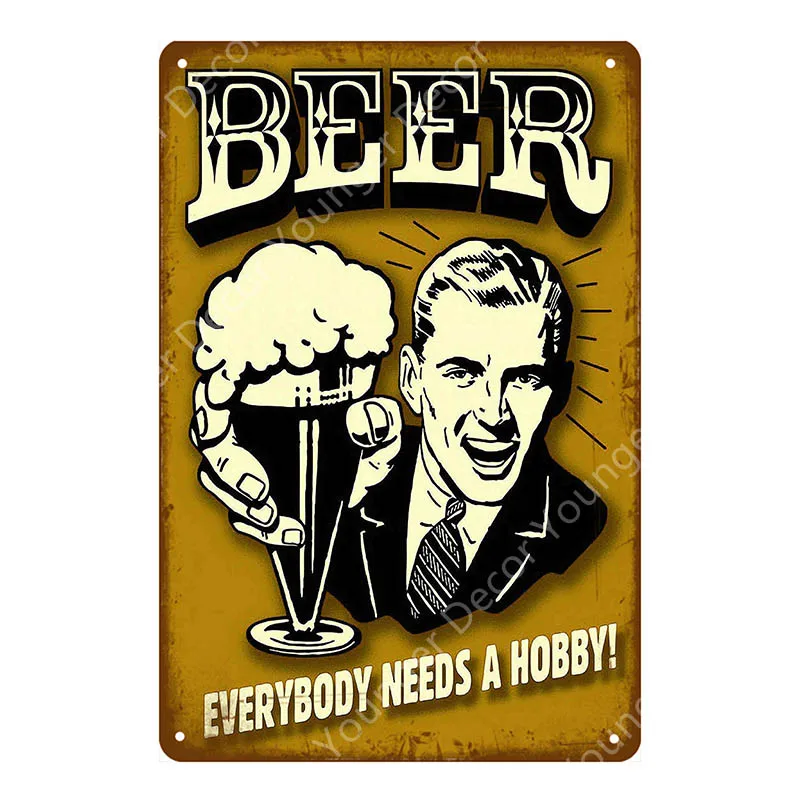 YD4202F Man Cave Drinks Beers Decoration Vintage Metal Tin Signs Gin Tonic Wine Plaque Shabby Chic Pub Bar Casino Poster Wall Art Decor - Цвет: YD4202F
