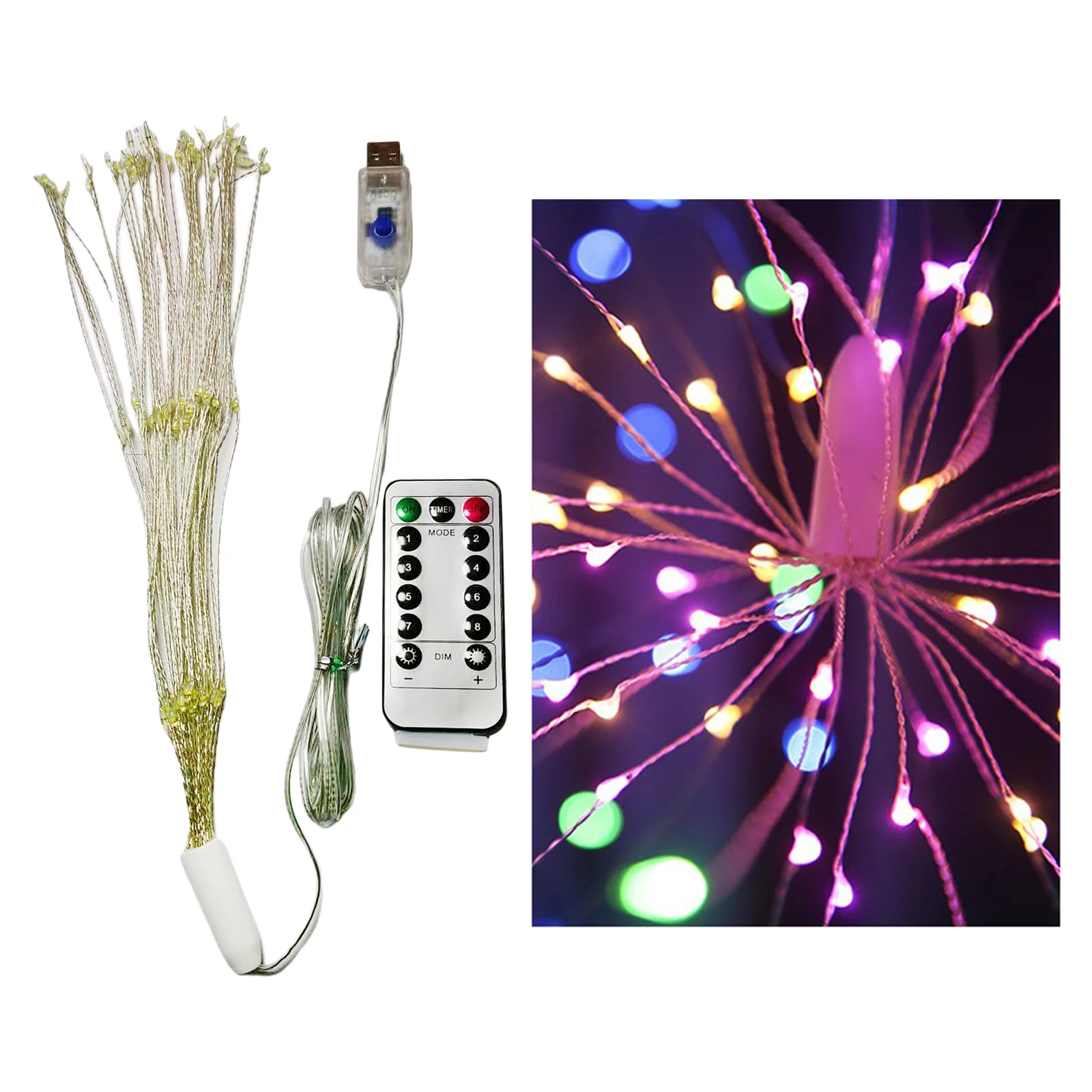 

100-200 LED String Lights 8 Modes IP64 Decor Garden Party Lamp Bouquet Shape