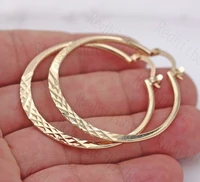 new hoop earrings for women gold color round earring luxury jewelry gift accessories for wedding anniversary
