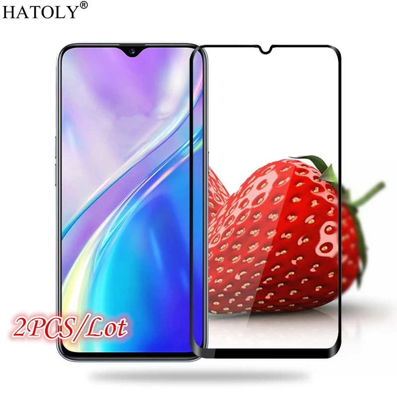 Vidrio templado para Oppo Realme XT, Protector de pantalla de tel&eacute;fono con pegamento completo, 730G, 2 uds.-0
