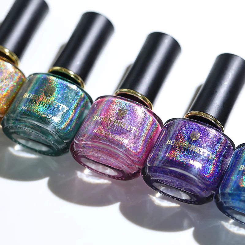 Лак для ногтей BORN PRETTY лак класса люкс блестящий с лазерным блеском удаляемый