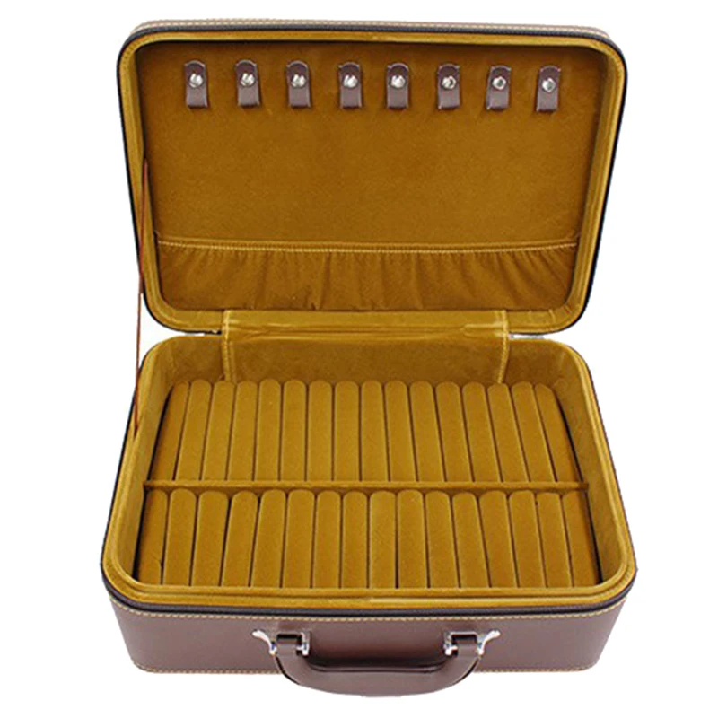 

PU Leather Bracelet Box 30 Bits Jade Bracelet Pendant Ring Display Storage Box Portable Jewelry Box