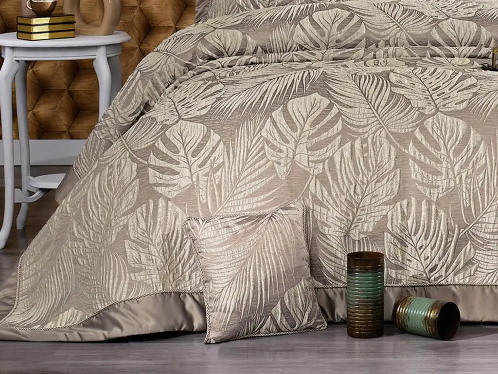 

Tropical Double Bed Cover Set Cappucino