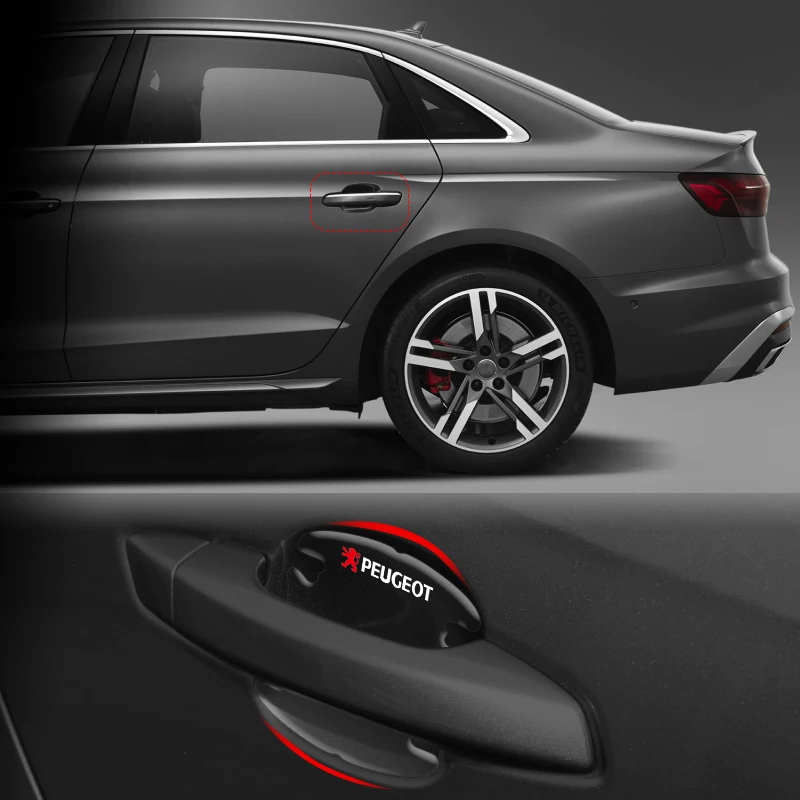 4 шт. Автомобильная прозрачная защитная пленка наклейка на дверную ручку для Peugeot