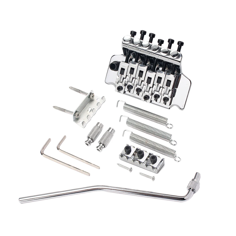 Гитарный мост с двойным замком металлический 6 струнный для левшей мостовый