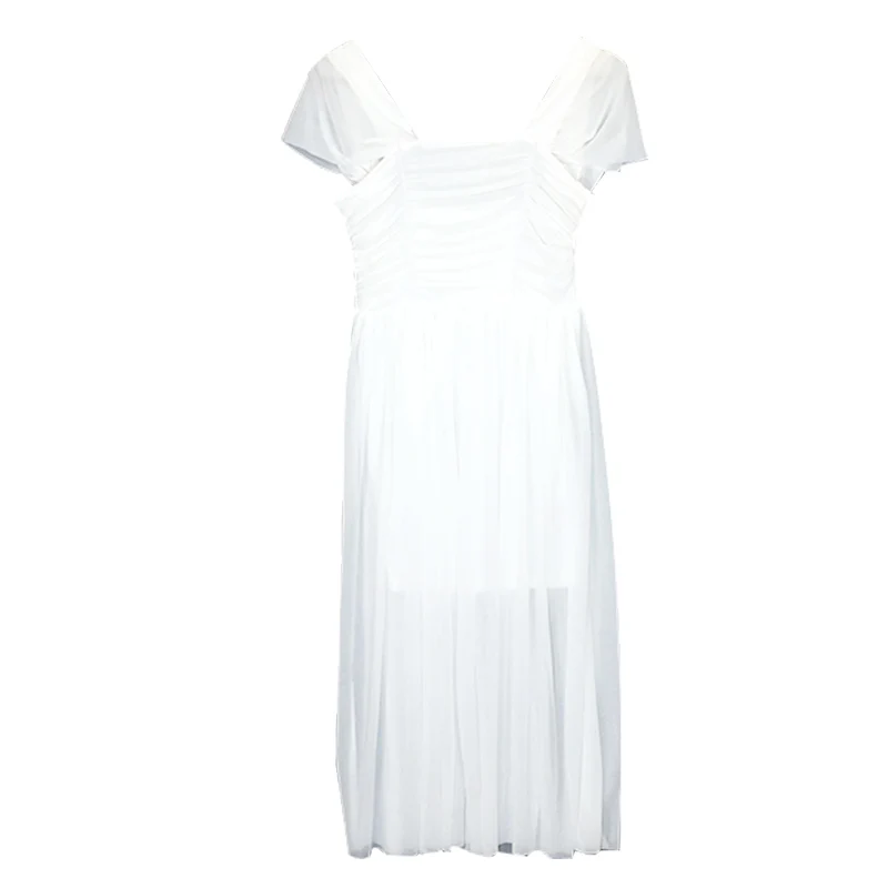 Женское Сетчатое платье феи C1827 весеннее с бантом и сетчатым ремешком оптовая