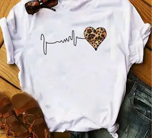 Женская блузка с коротким рукавом, розовая модная летняя блузка с леопардовым принтом губ love, Топ в стиле Харадзюку, 2020