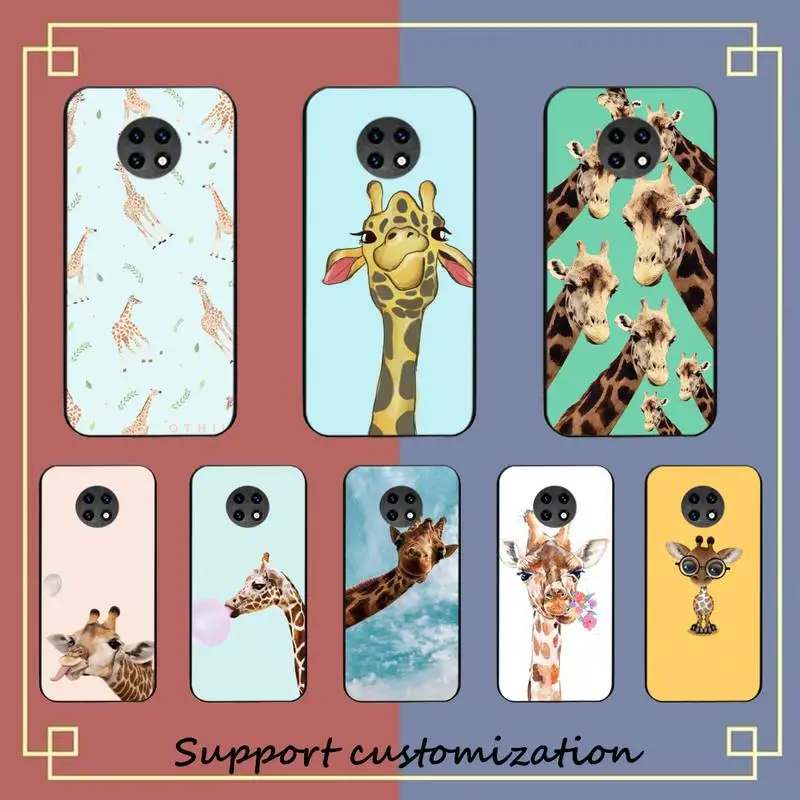 

Cute Cartoon Giraffe Animal Phone Case For Xiaomi Redmi Note 8A 7 5 Note 8pro 8T 9Pro Coque for note 6pro