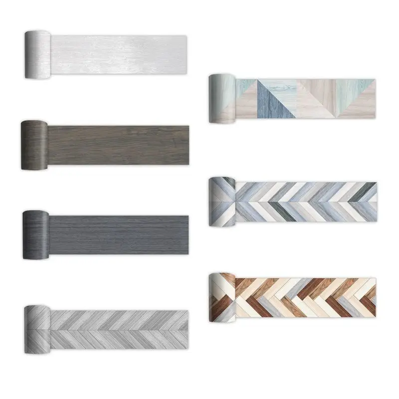 

Home Wall Stickers Self-adhesive Removable Wood Floor Stick Wallpaper PVC Self Adhesive Waterproof Floor Paste Bathroom Kitchen