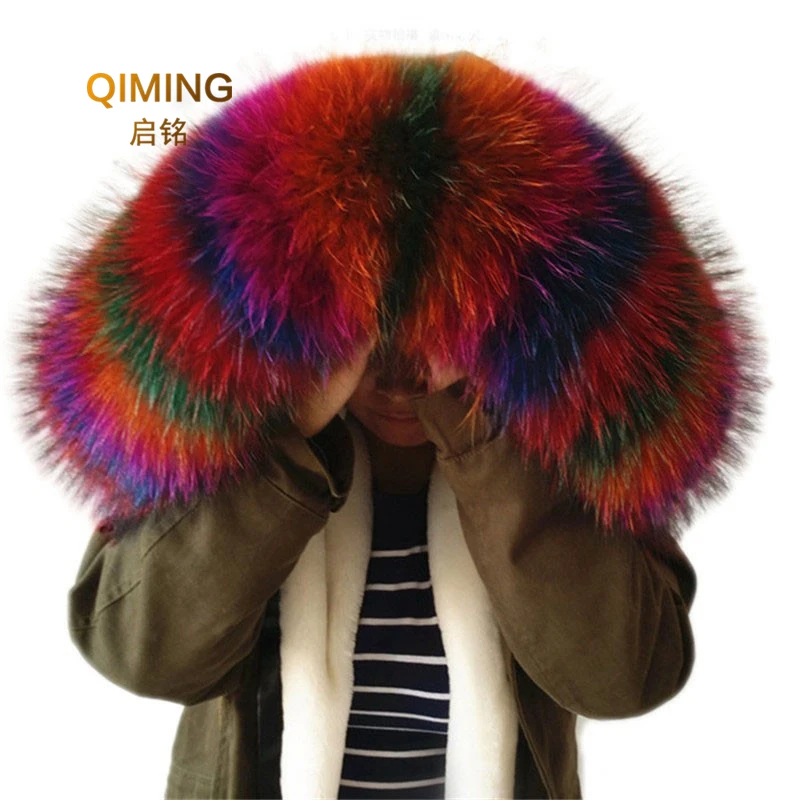 Новый Воротник из натурального меха 100% Высококачественный меховой шарф Топ